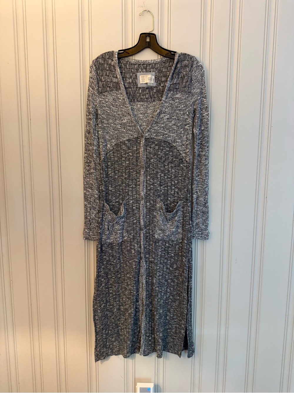 Long Open-Front Women's Cardigan Sweater - Gray